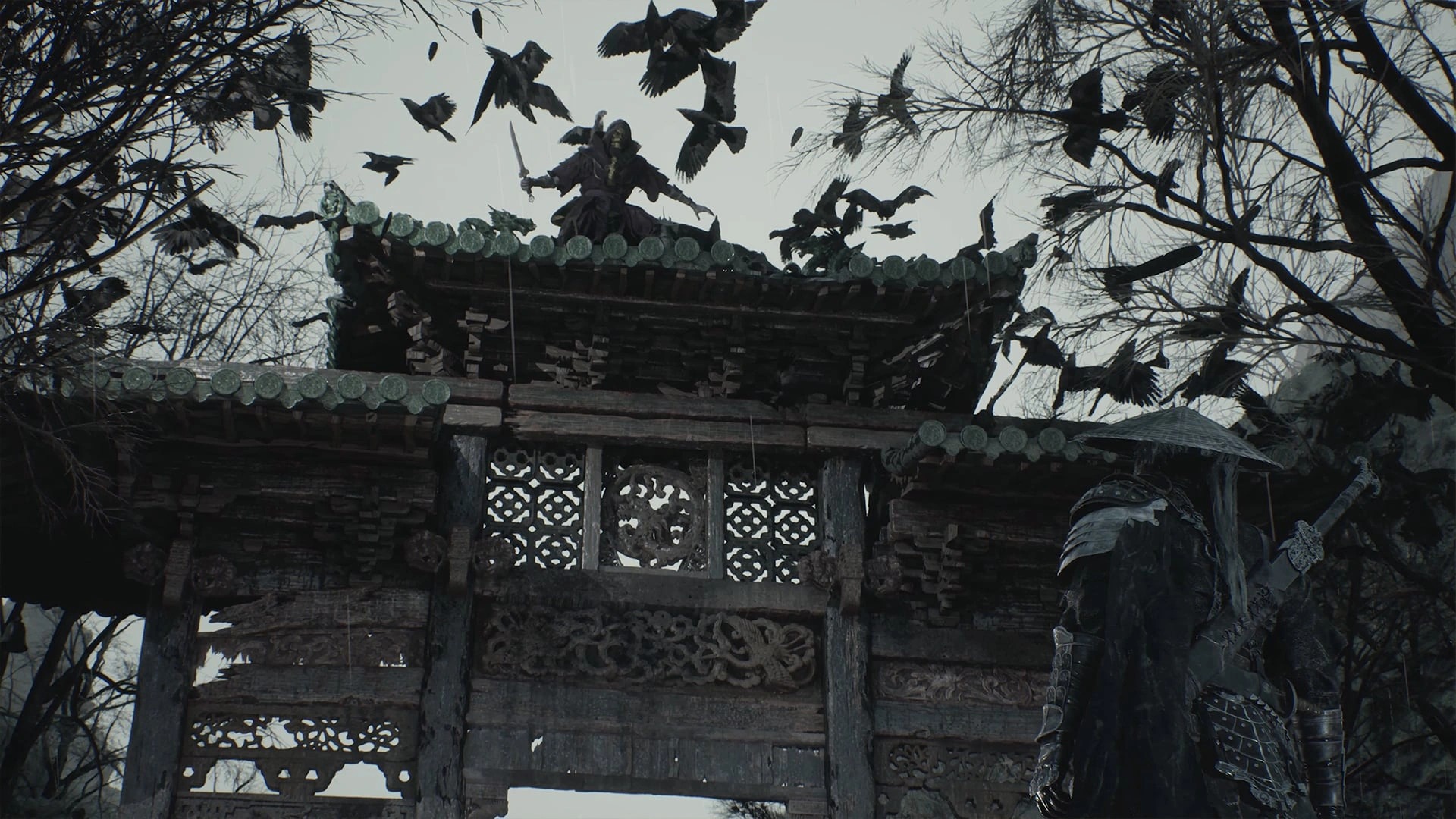 A gate and weathered architecture from official Phantom Blade Zero game imagery